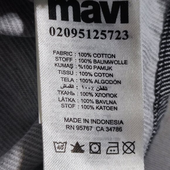 Mavi Denim Wear Fitted casual button down shirt men's sz M grey stripes pattern - Picture 5 of 10